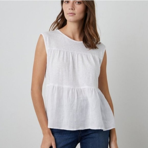 VELVET BY GRAHAM & SPENCER / LAVENDER SLUB KNIT PEPLUM TOP / LARGE - Picture 8 of 10